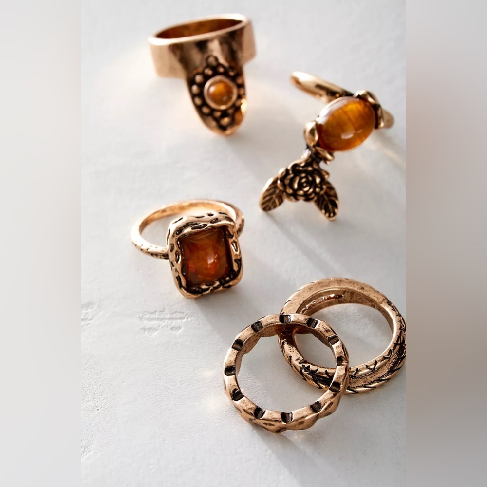 NWT Morning Meadow Ring Set by Free People - Picture 1 of 9